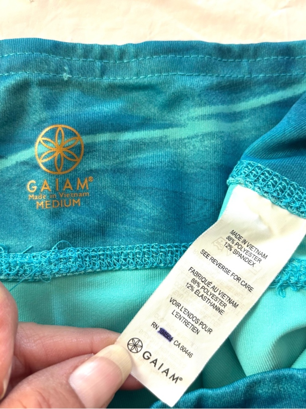 NWOT GAIAM Blue Splash Swirl Capri Leggings High Waist Activewear SZ M - Picture 8 of 9